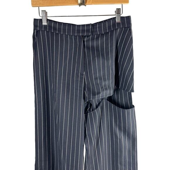 Nafsika Skourti Naughty Trousers Navy Pinstripe Pants UK 10 or US 6 - Picture 7 of 14